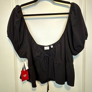 Sunday Best Ruffle Top Blk Sz. 2XL